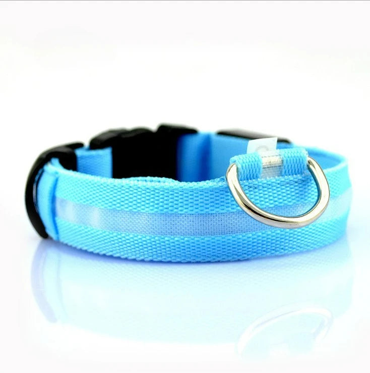 Reflective LED Dog Collar for Night Safety - Durable, Geometric Patterned, Battery-Powered, Ideal for Small/Medium Breeds