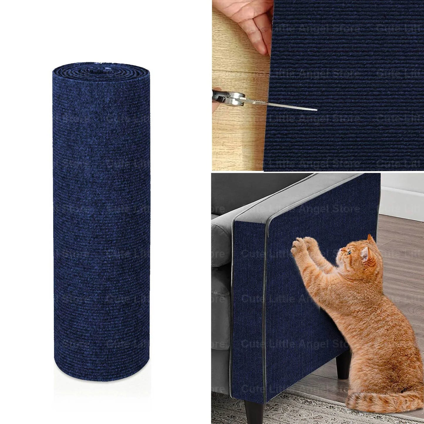 Self-Adhesive Cat Scratch Mat Durable Sisal Furniture Protector DIY Customizable Cat Scratching Pad for Couch Sofa Protection