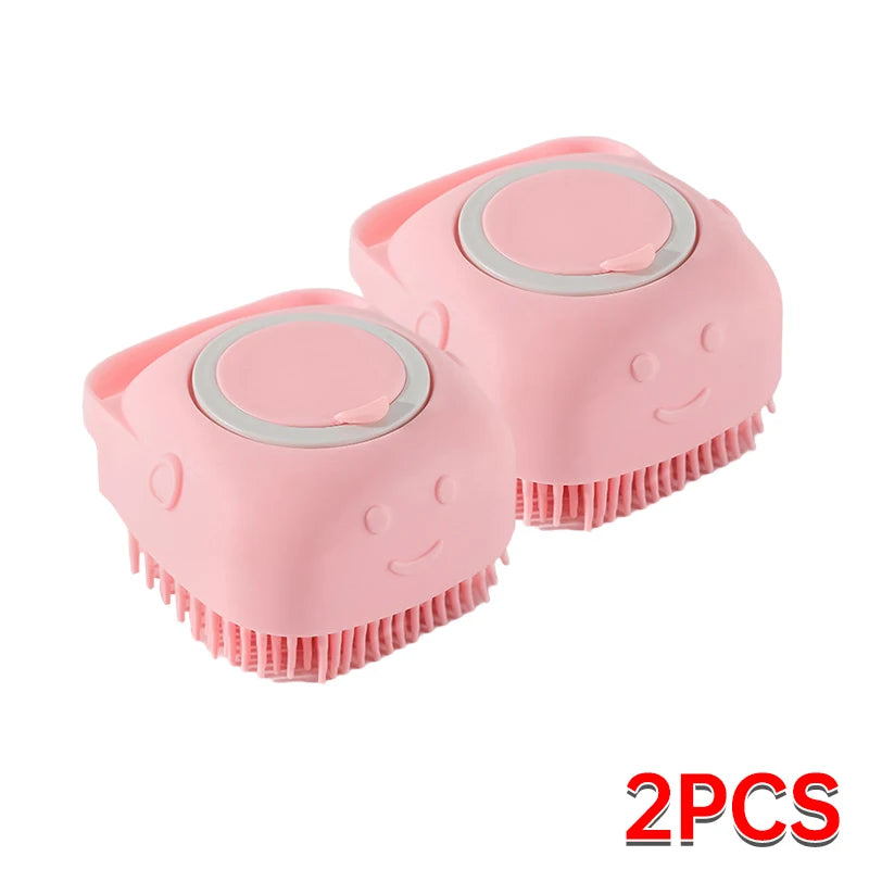 Pet Bathing Brush Soft Silicone Massager Brush Shower Gel Bathing Brush Clean Tools Comb Dog Cat Cleaning Grooming Supplies