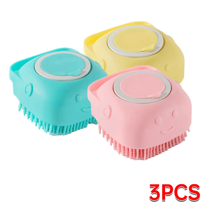 Pet Bathing Brush Soft Silicone Massager Brush Shower Gel Bathing Brush Clean Tools Comb Dog Cat Cleaning Grooming Supplies