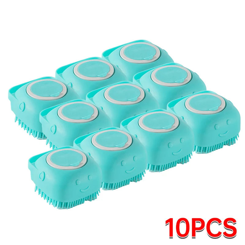 Pet Bathing Brush Soft Silicone Massager Brush Shower Gel Bathing Brush Clean Tools Comb Dog Cat Cleaning Grooming Supplies