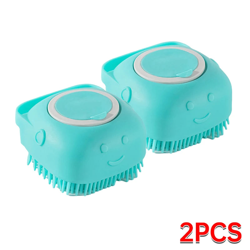 Pet Bathing Brush Soft Silicone Massager Brush Shower Gel Bathing Brush Clean Tools Comb Dog Cat Cleaning Grooming Supplies