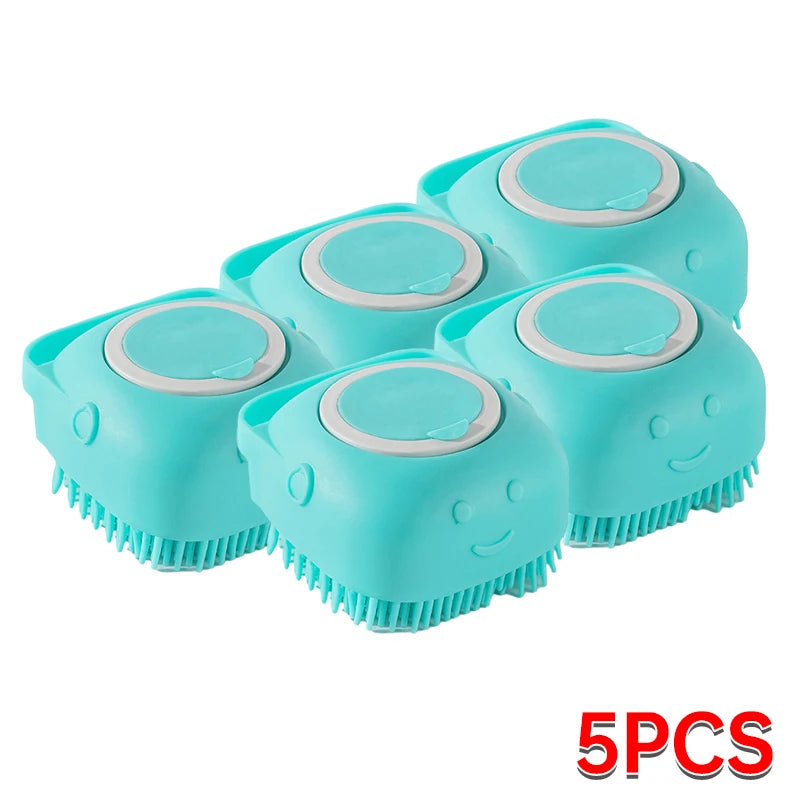 Pet Bathing Brush Soft Silicone Massager Brush Shower Gel Bathing Brush Clean Tools Comb Dog Cat Cleaning Grooming Supplies