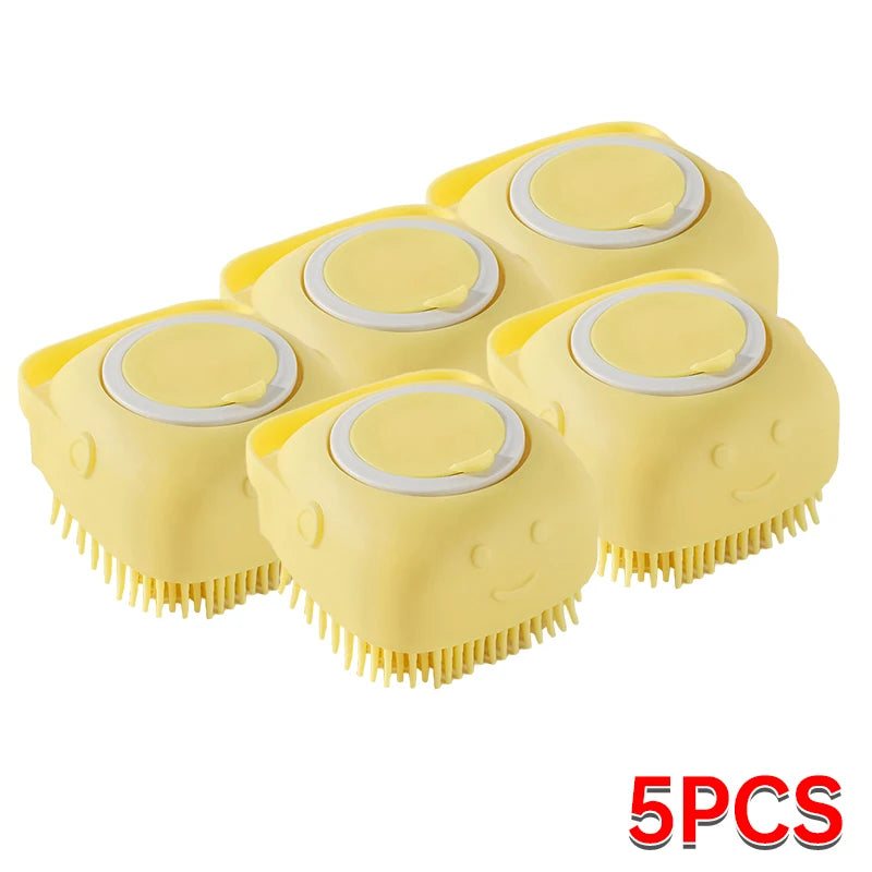 Pet Bathing Brush Soft Silicone Massager Brush Shower Gel Bathing Brush Clean Tools Comb Dog Cat Cleaning Grooming Supplies