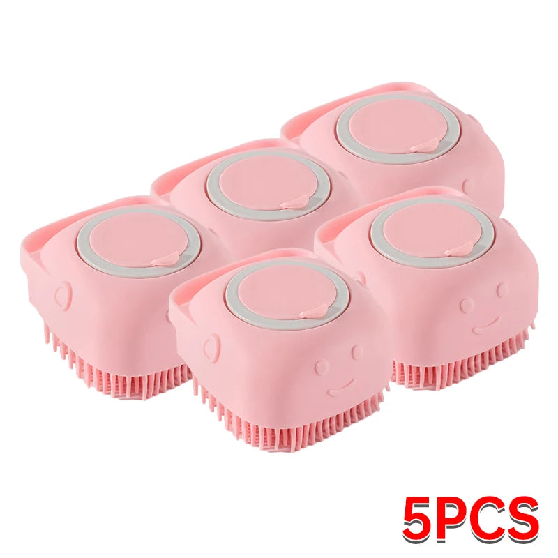 Pet Bathing Brush Soft Silicone Massager Brush Shower Gel Bathing Brush Clean Tools Comb Dog Cat Cleaning Grooming Supplies