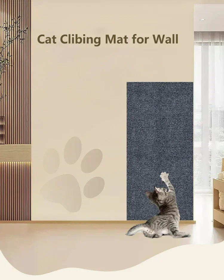 Self-Adhesive Cat Scratch Mat Durable Sisal Furniture Protector DIY Customizable Cat Scratching Pad for Couch Sofa Protection