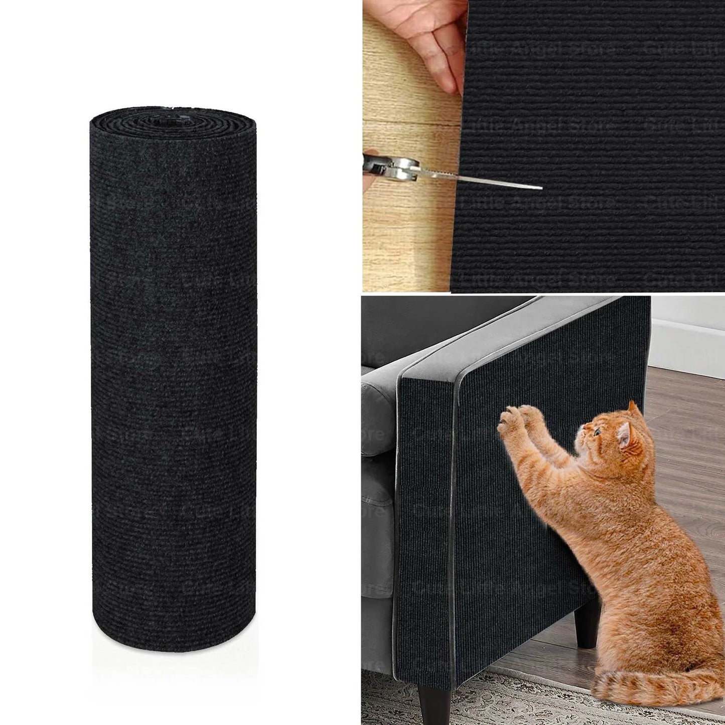 Self-Adhesive Cat Scratch Mat Durable Sisal Furniture Protector DIY Customizable Cat Scratching Pad for Couch Sofa Protection