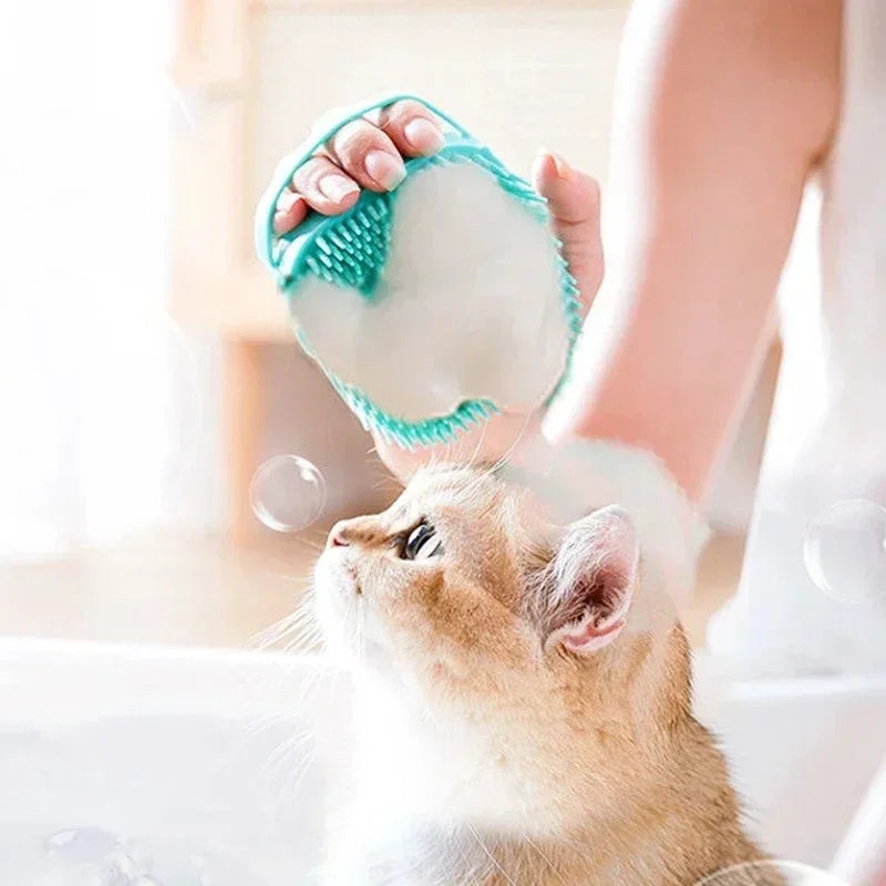 Pet Bathing Brush Soft Silicone Massager Brush Shower Gel Bathing Brush Clean Tools Comb Dog Cat Cleaning Grooming Supplies